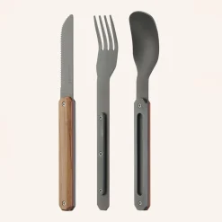 Akinod Campingservies|Straight Cutlery 12h34 olive wood