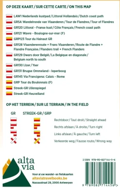 alta via Benelux|Wandelkaart 1 GR West-Vlaanderen & Pas de Calais