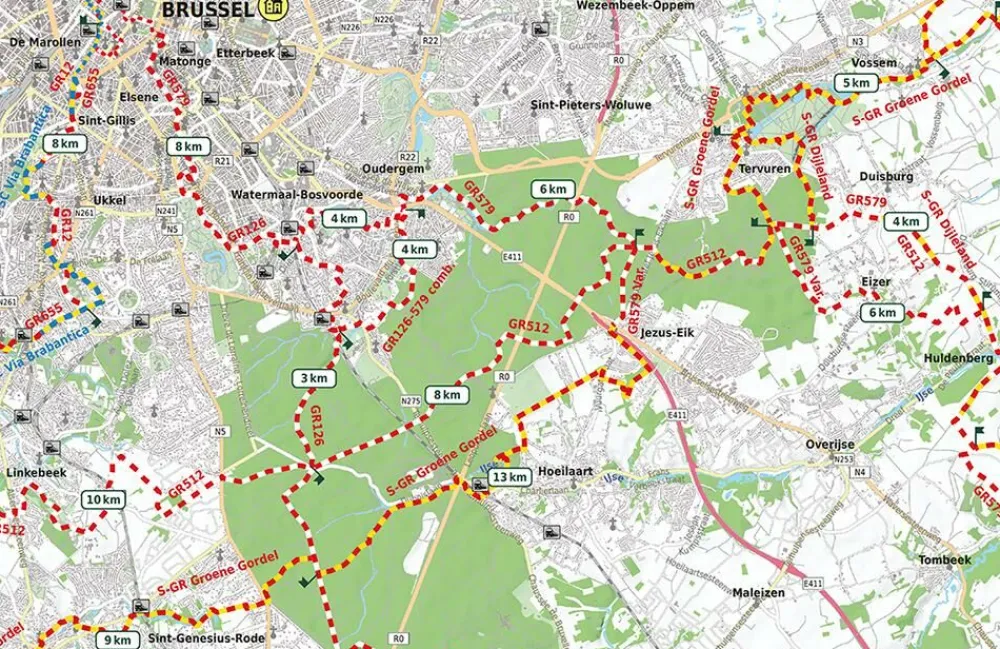 alta via Benelux|Wandelkaart 1 GR West-Vlaanderen & Pas de Calais