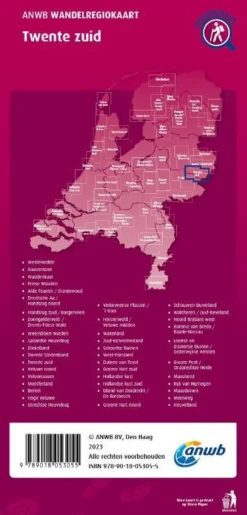 ANWB Benelux|Wandelregiokaart Twente Zuid