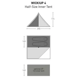 Bach Tentaccessoires|Half size innertent wickiup 4 vapor blue