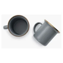 Barebones Campingservies|Enamel Espresso cup stone gray