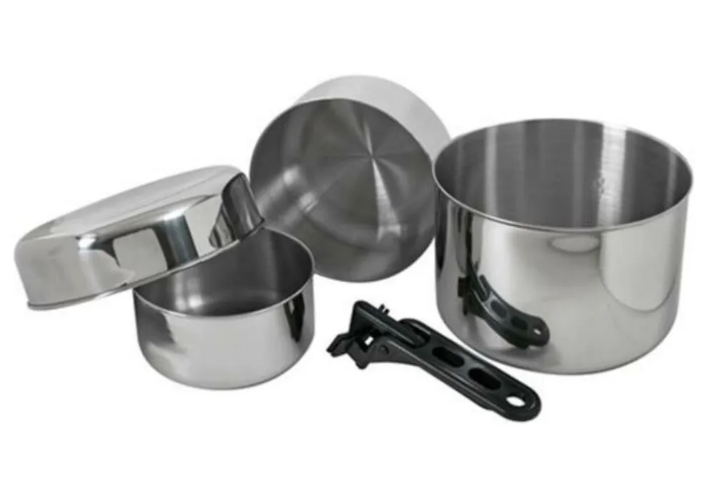 BasicNature Pannen & Ketels|Stainless steel set Biwak 3