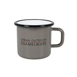 Bo-Camp Campingservies|Emaille Mok 8cm Taupe