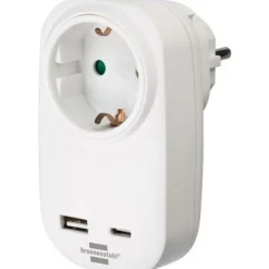 Brennenstuhl Reisstekkers|Stopcontactadapter met USB C 18W
