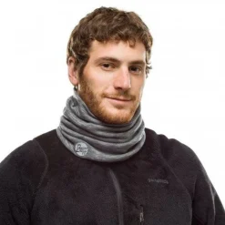 DAMES Buff Handschoenen, Hoofddeksels E.D.|Handschoenen, Hoofddeksels E.D.|Heavyweight merino wool fog grey multi strip