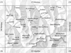 Bundesamt - Swisstopo Zwitserland|Skitoerkaart 283S Arolla