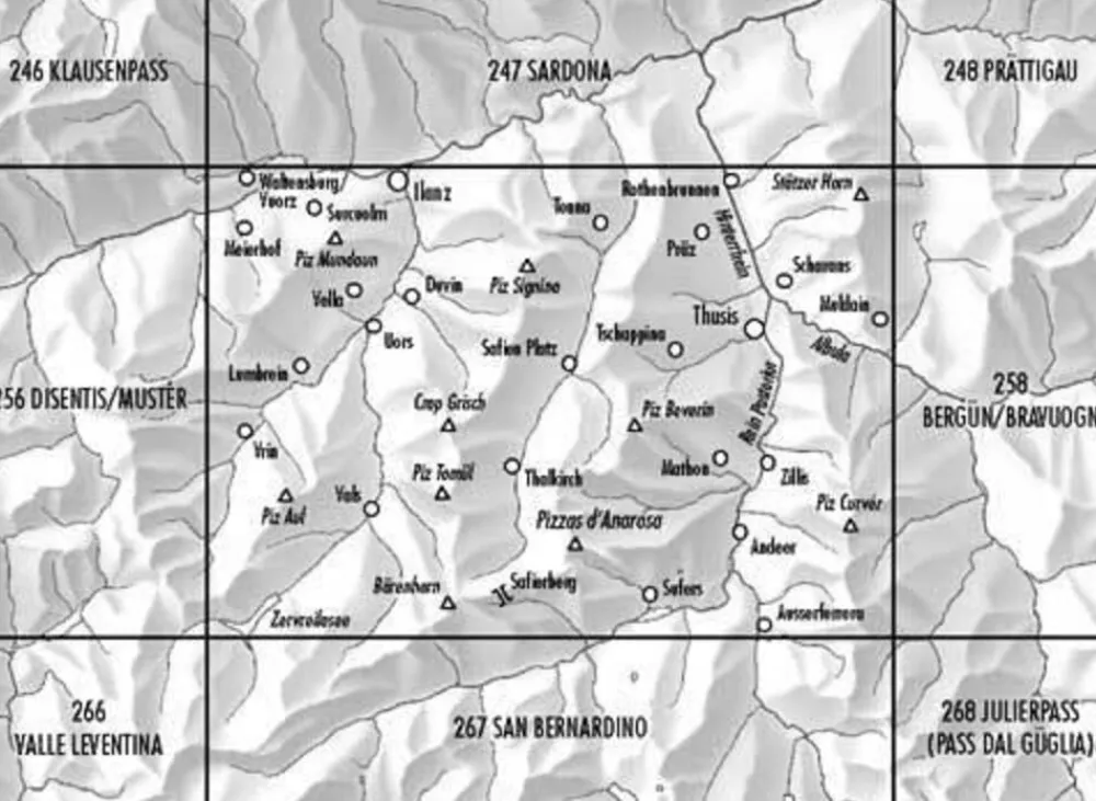 Bundesamt - Swisstopo Zwitserland|Topografische kaart 257 Saliental