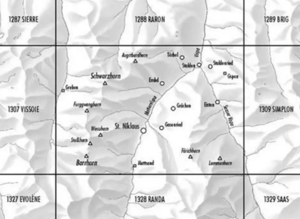 Bundesamt - Swisstopo Zwitserland|Topografische kaart 1309 Simplon