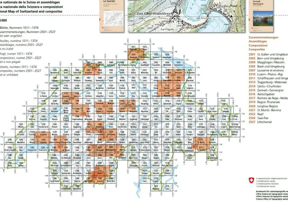 Bundesamt - Swisstopo Zwitserland|Topografische kaart 2502 Bern und Umgebung