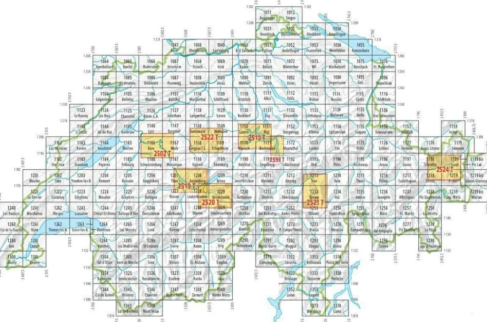 Bundesamt - Swisstopo Zwitserland|Topografische kaart 1222 Cossonay