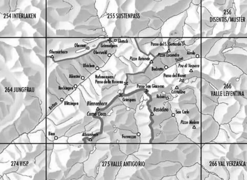 Bundesamt - Swisstopo Zwitserland|Topografische kaart 265 Nufenenpass