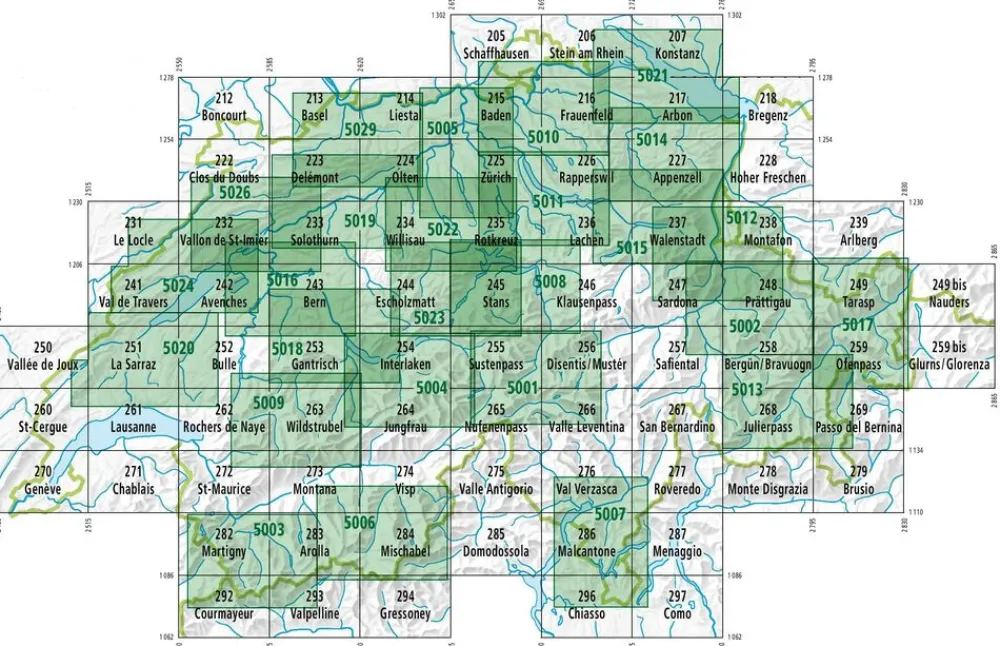 Bundesamt - Swisstopo Zwitserland|Italië & Malta|Topografische kaart 279 Brusio