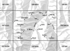 Bundesamt - Swisstopo Zwitserland|Topografische kaart 1308 St-Niklaus
