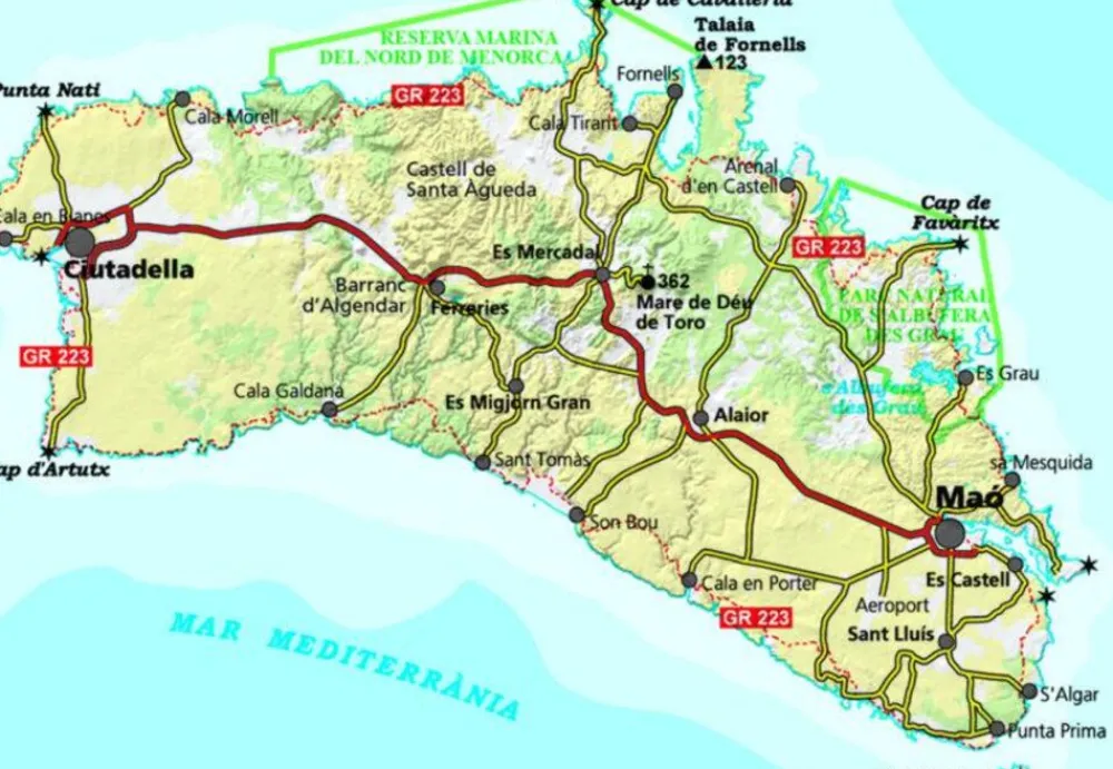 Editorial Alpina Spanje & Portugal|Wandelkaart Menorca GR223 gids & kaart