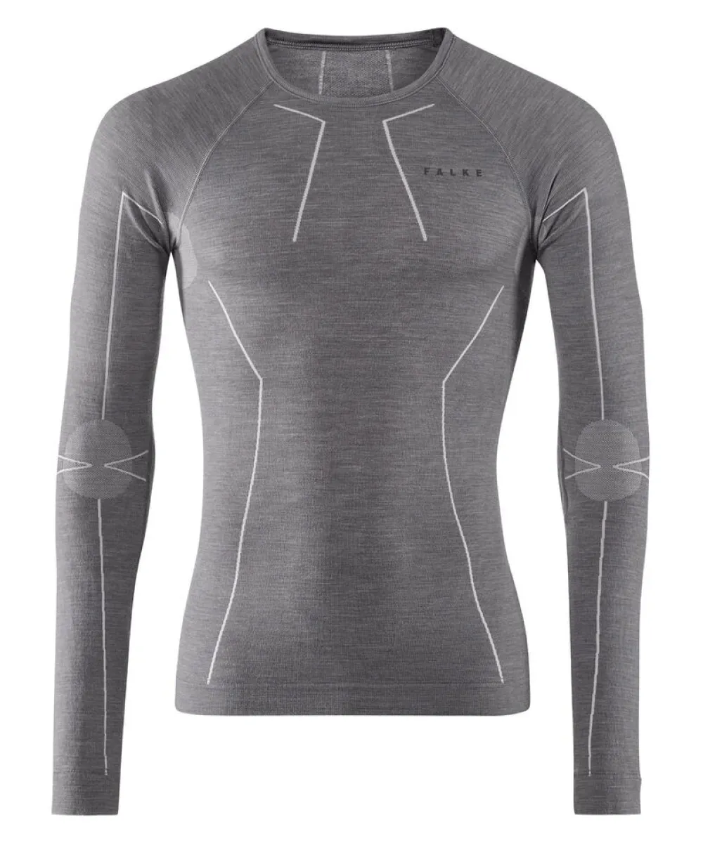Heren Falke Ondergoed Heren|Wool Tech longsleeved shirt men comfort 33411