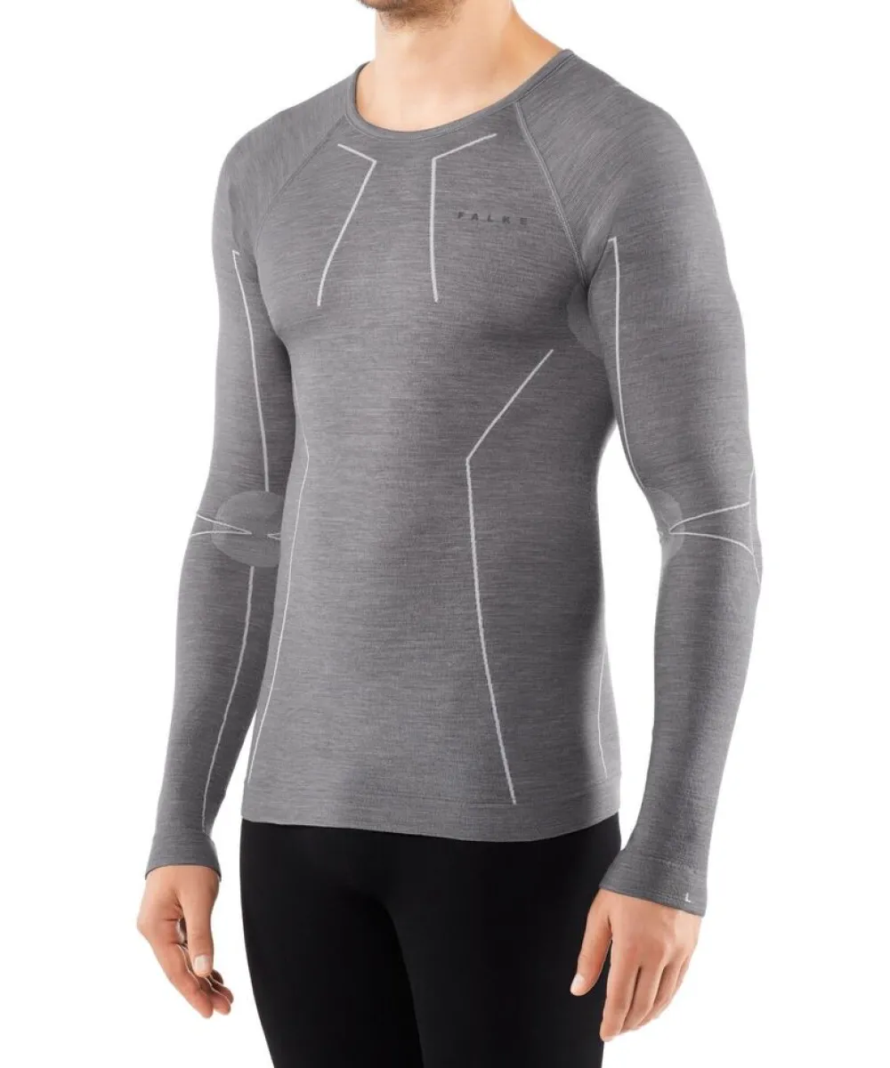 Heren Falke Ondergoed Heren|Wool Tech longsleeved shirt men comfort 33411