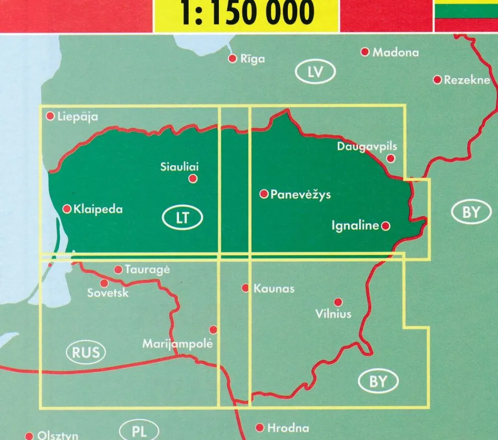 Freytag & Berndt Oost-Europa|Wegenkaarten Litouwen Noord en Zuid