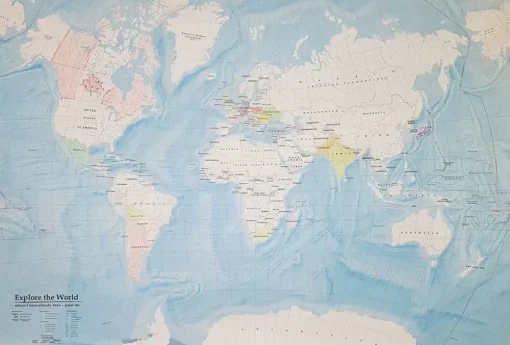 Freytag en Berndt Wandkaarten & Reliëfkaarten|Wandkaart Wereld zelf inkleuren