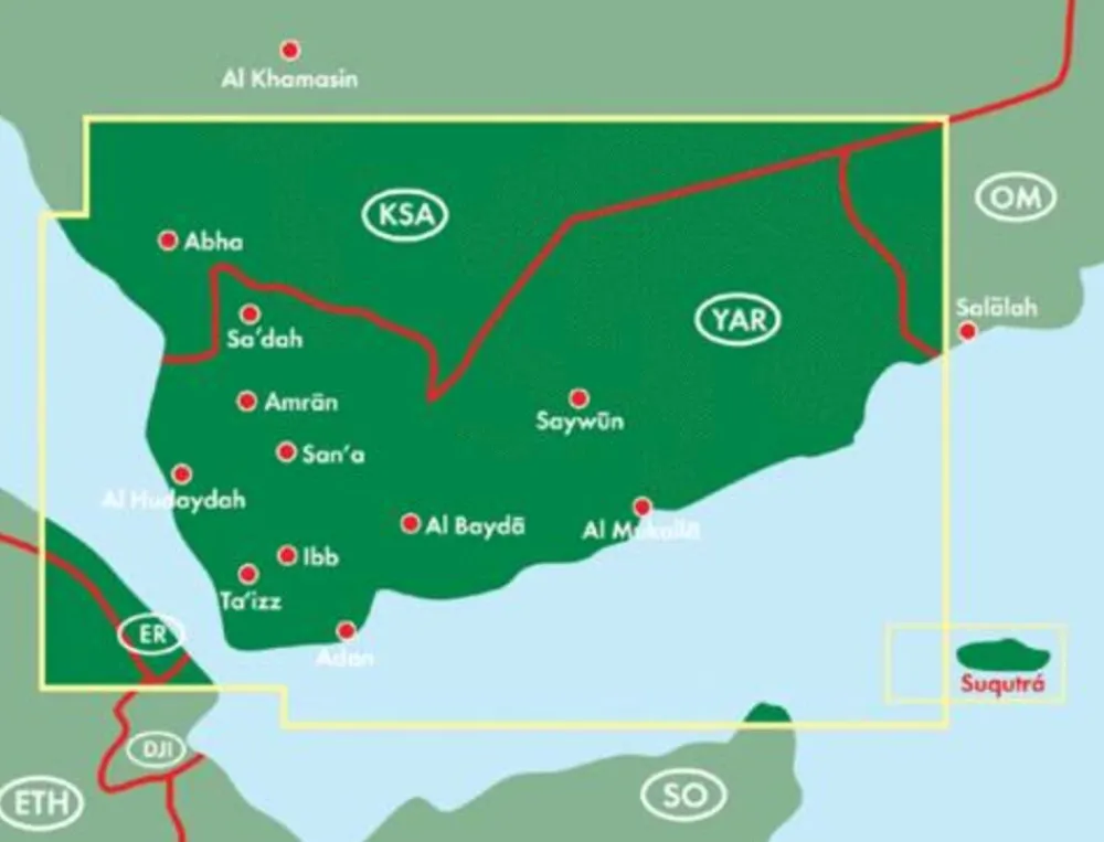 Freytag en Berndt Midden-Oosten|Wegenkaart Jemen
