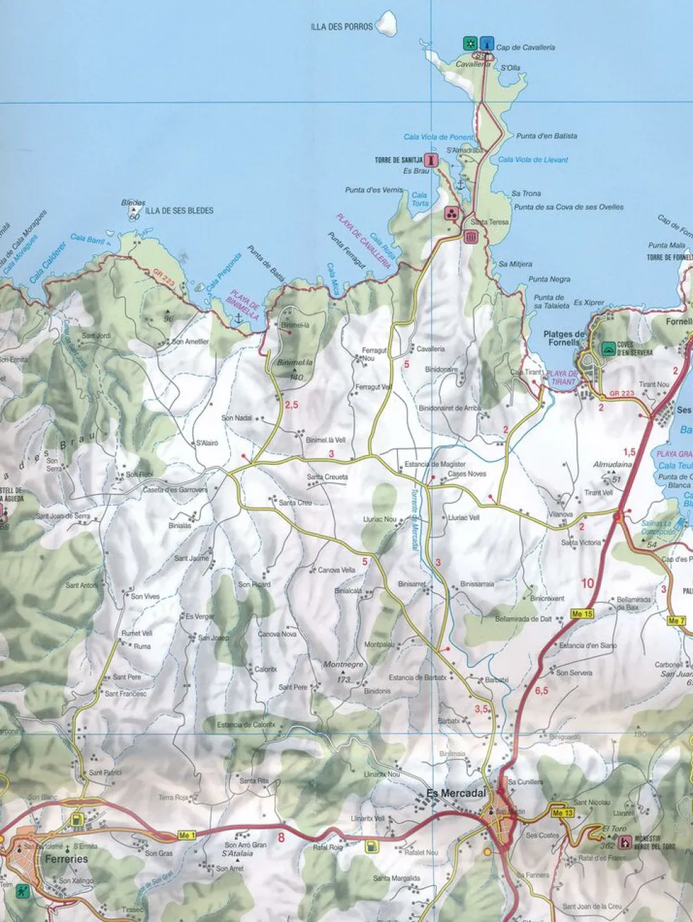 Freytag en Berndt Spanje & Portugal|Wegenkaart Menorca 1:50.000