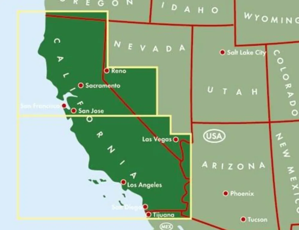 Freytag en Berndt Verenigde Staten|Wegenkaart Californië