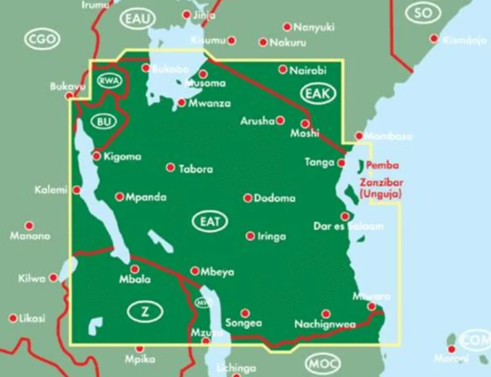 Freytag en Berndt Afrika|Wegenkaart Tanzania