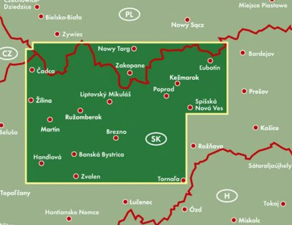 Freytag en Berndt Oost-Europa|Wegenkaart Tatragebergte