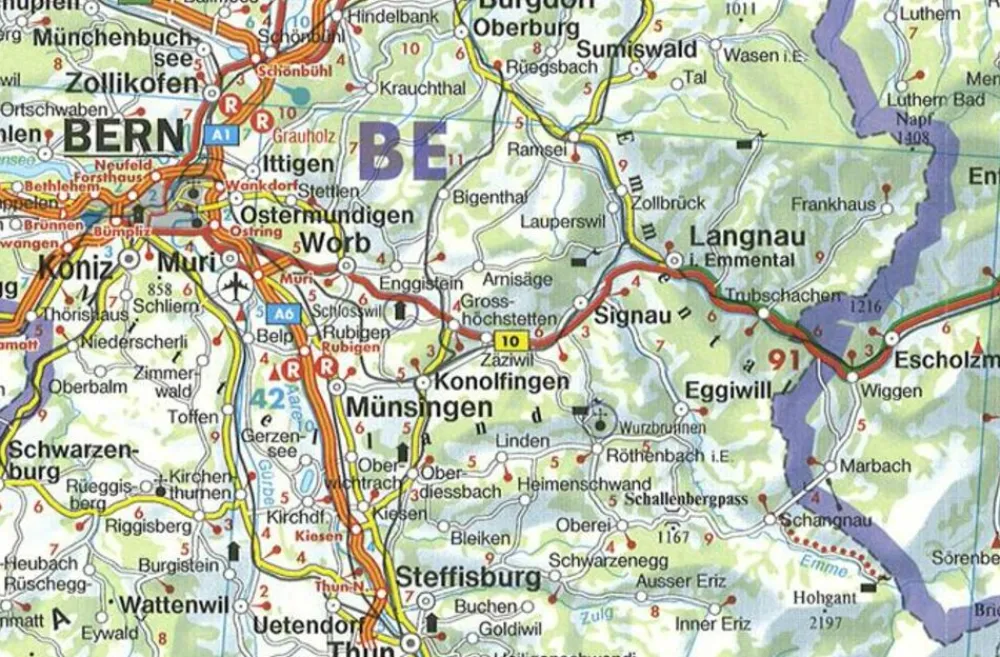 Freytag en Berndt Zwitserland|Wegenkaart Zwitserland
