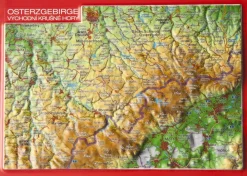 Georelief Maps Wandkaarten & Reliëfkaarten|Oost-Europa|Reliëf ansichtkaart Osterzgebirge
