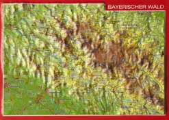 Georelief Maps Wandkaarten & Reliëfkaarten|Duitsland|Reliëf ansichtkaart Bayerische Wald