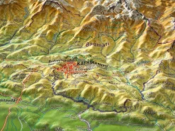 Georelief Maps Wandkaarten & Reliëfkaarten|Nepal, Bhutan & Tibet|Reliëfkaart Nepal groot met aluminium frame