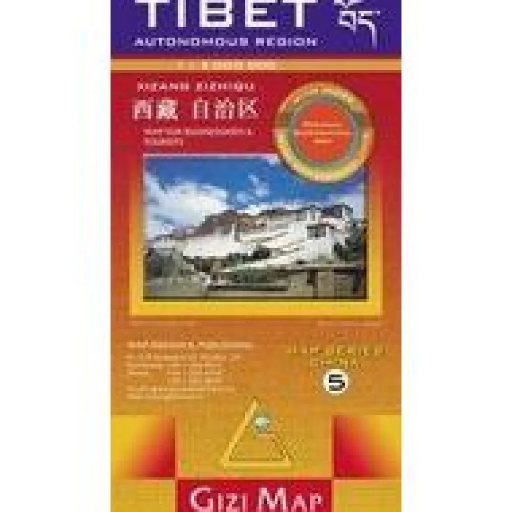 Gizi Map Zuid-Azië|Wegenkaart Tibet