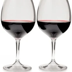 GSI Campingservies|Nesting Red set van 2 Wijnglazen met afdraaibare steel