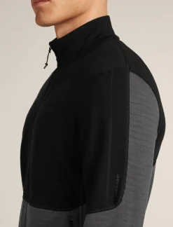 Heren Icebreaker Vesten|M Merino 400 RealFleece Descender LS Zip