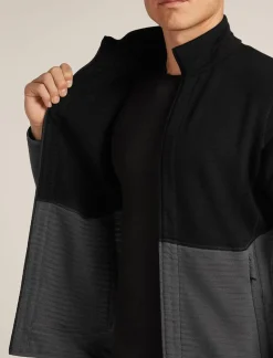 Heren Icebreaker Vesten|M Merino 400 RealFleece Descender LS Zip