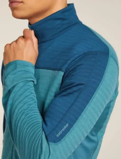 Heren Icebreaker Vesten|M Merino Blend 300 RealFleece Descender LS Zip