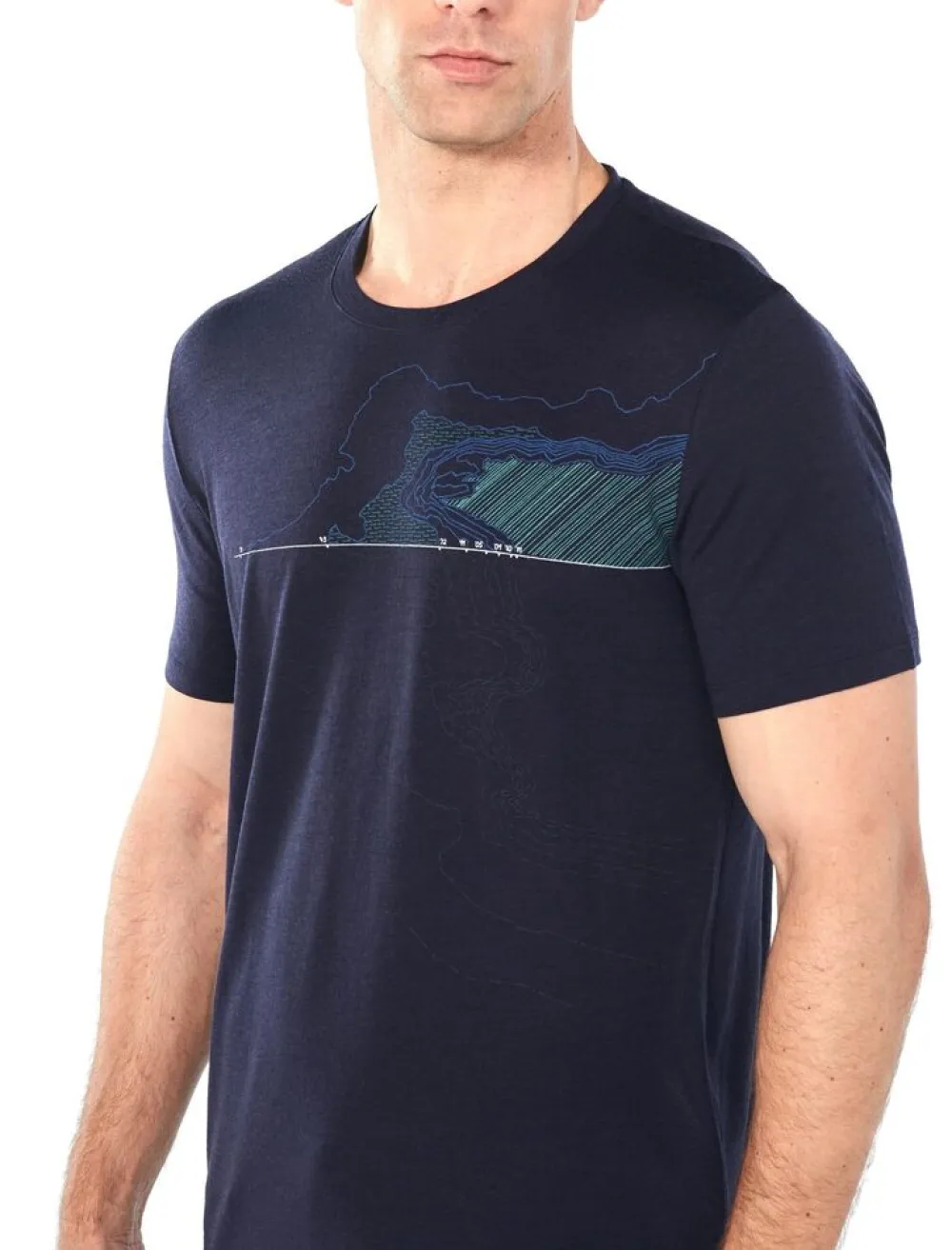 Heren Icebreaker Shirts Heren|Mens tech lite ss crewe glacial lines