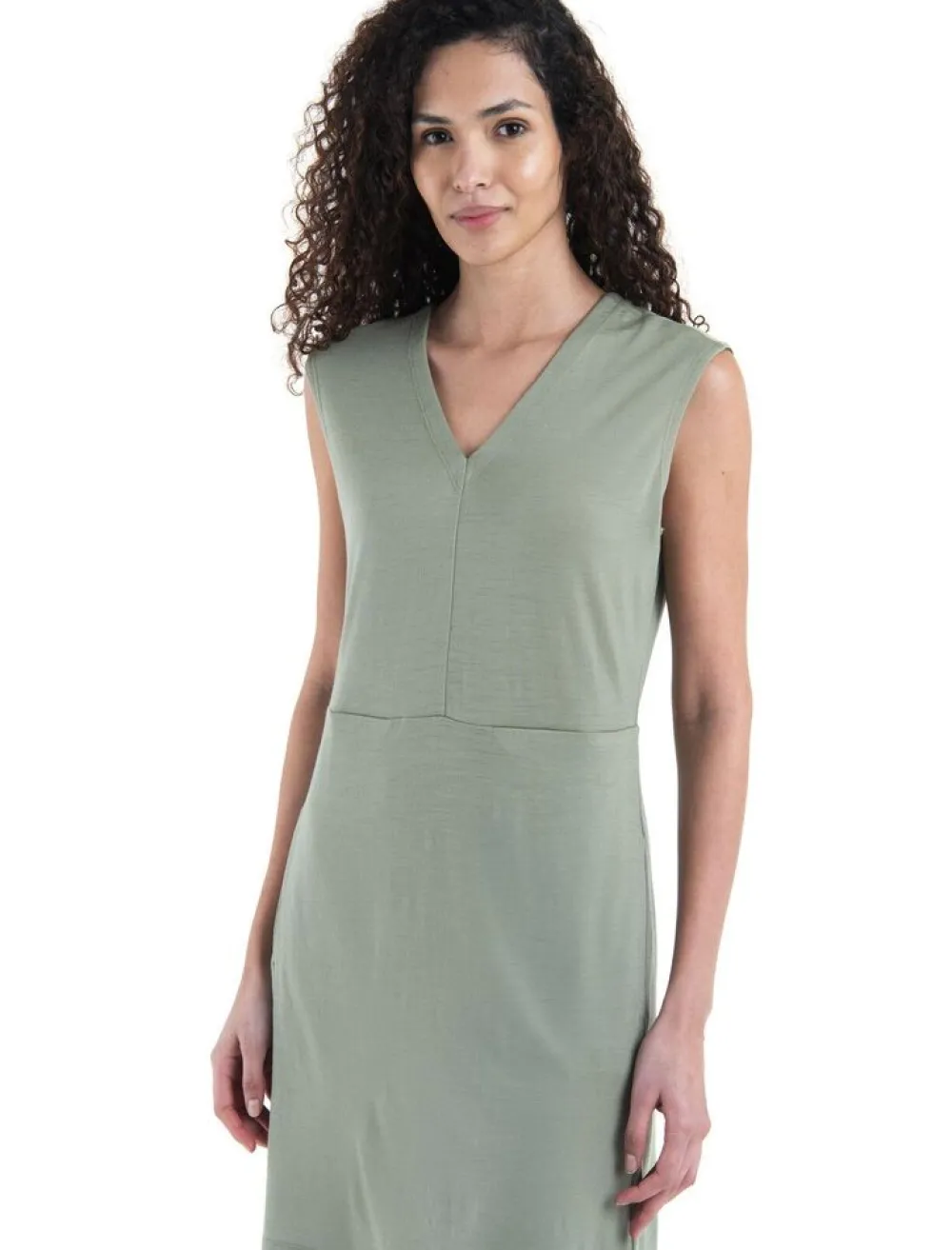DAMES Icebreaker Rokjes & Jurken|W Merino 200 Granary Sleeveless V Neck Dress
