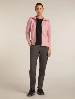 DAMES Icebreaker Vesten|W Merino 560 RealFleece Elemental LS Zip Hood