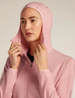 DAMES Icebreaker Vesten|W Merino 560 RealFleece Elemental LS Zip Hood