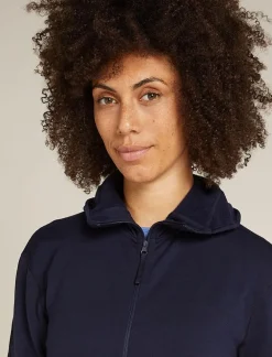 DAMES Icebreaker Vesten|W Merino 360 Realfleece Elemental LS Z Hood