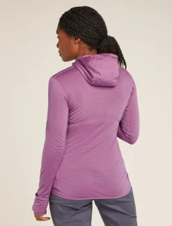 DAMES Icebreaker Vesten|W Merino Realfleece Descender LS Zip Hoodie