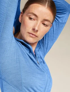 DAMES Icebreaker Vesten|W Merino Realfleece Descender LS Zip Hoodie