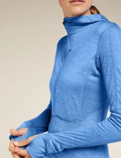 DAMES Icebreaker Vesten|W Merino Realfleece Descender LS Zip Hoodie