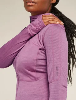 DAMES Icebreaker Vesten|W Merino Realfleece Descender LS Zip Hoodie