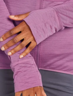 DAMES Icebreaker Vesten|W Merino Realfleece Descender LS Zip Hoodie