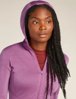 DAMES Icebreaker Vesten|W Merino Realfleece Descender LS Zip Hoodie
