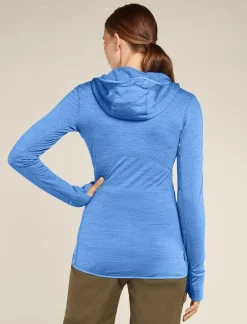 DAMES Icebreaker Vesten|W Merino Realfleece Descender LS Zip Hoodie