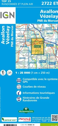 IGN Frankrijk|2722ET Avallon Vézelay